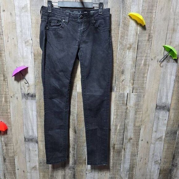 Miss Me Signature Skinny Black Embellished Jeans - Picture 1 of 5